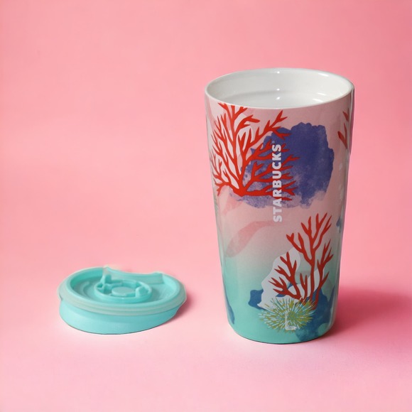 Starbucks Coral Reef Ceramic Tumbler Double Wall Traveler - Picture 1 of 7